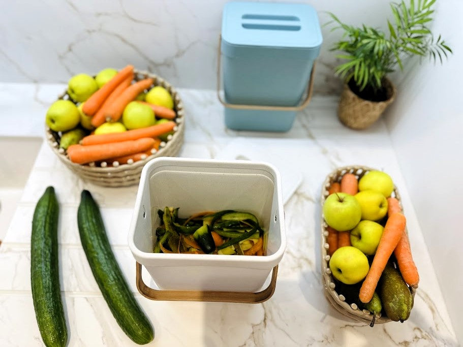 Boden - 5L Tabletop Compost Bin - Recycled Plastic - White