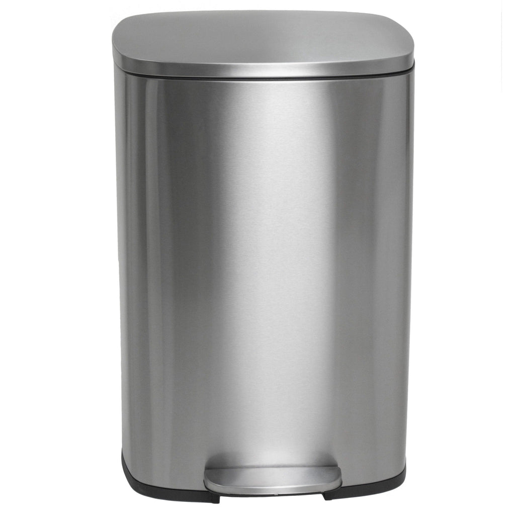 Cubo de basura de cocina con pedal 50L diseño ADMIRAL en acero inoxidable cepillado con cubo interior y cierre suave - REDDECO.com