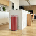 Automatic kitchen trash can 42L SOHO Matte red in stainless steel with strapping