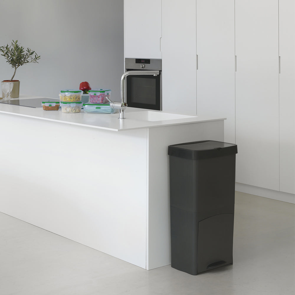 Picea - 70L Pedal Recycling Bin - Grey