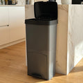 Vertical sorting kitchen trash can 70 liters PICEA Gray double compartment