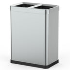 Contenedor de clasificación con tapa abierta de acero inoxidable Tallin - 2X30L - Plata