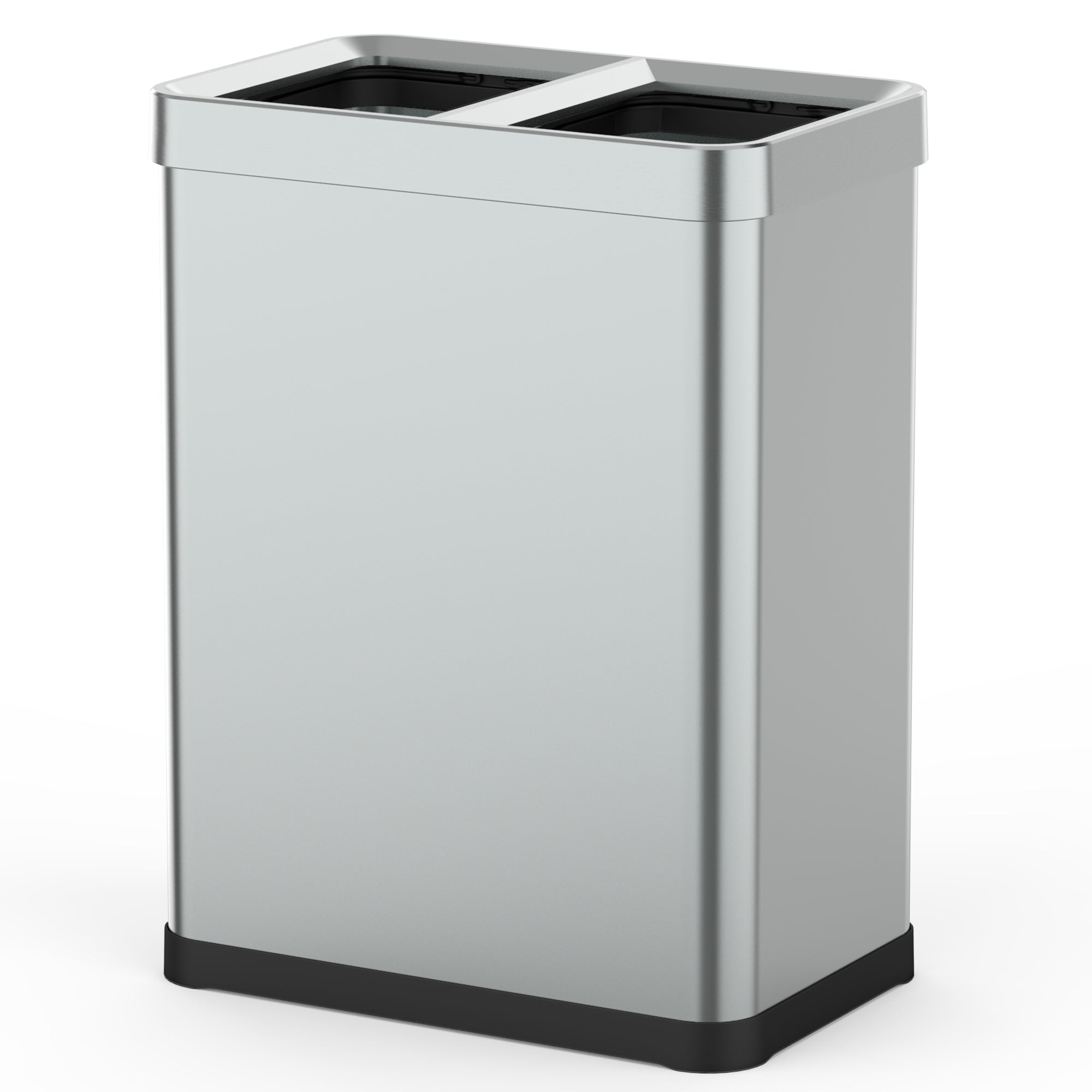 Contenedor de clasificación con tapa abierta de acero inoxidable Tallin - 2X30L - Plata