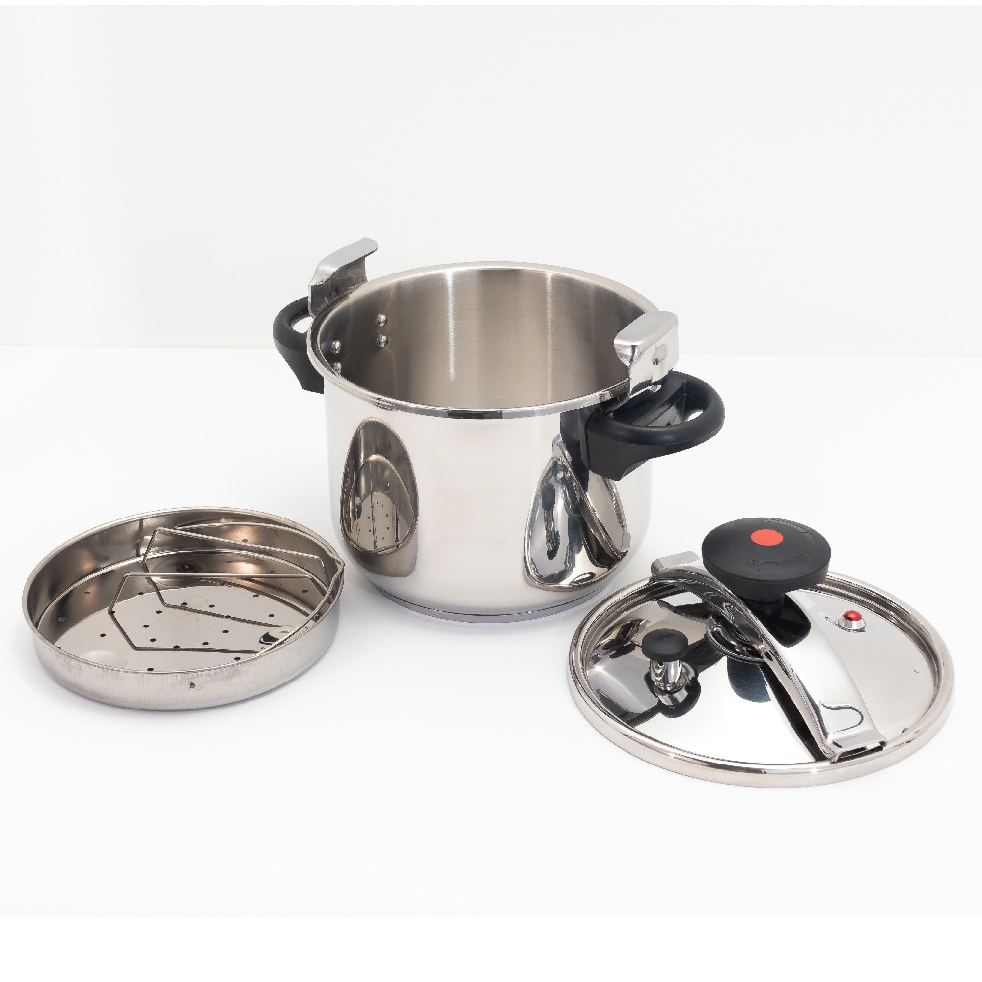 Autocuiseur cocotte minute à étrier Ø24cm 8L CLASSIQUE en acier Inox avec panier cuisson - REDDECO.com