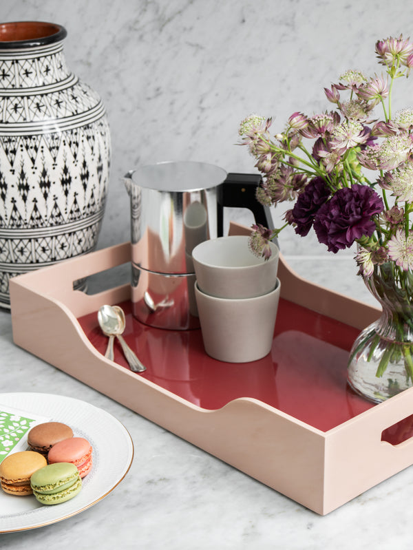 Plateau Laqué - Swell, Bordeaux/Rose L