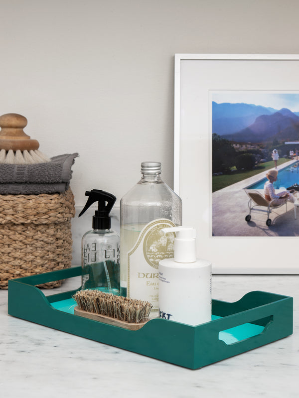 Plateau Laqué - Swell, Turquoise/Vert M