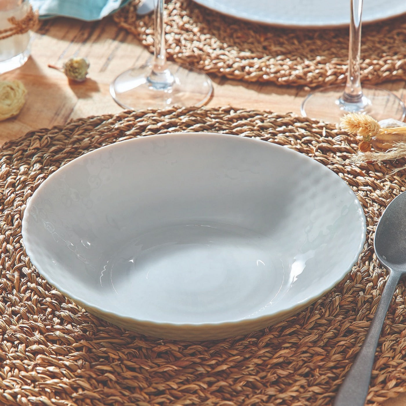 Pampille - 6 Assiettes Creuses - Gris - 20Cm - Luminarc