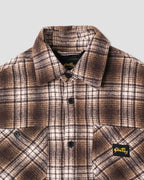 Quilted Plaid Overshirt - Brown