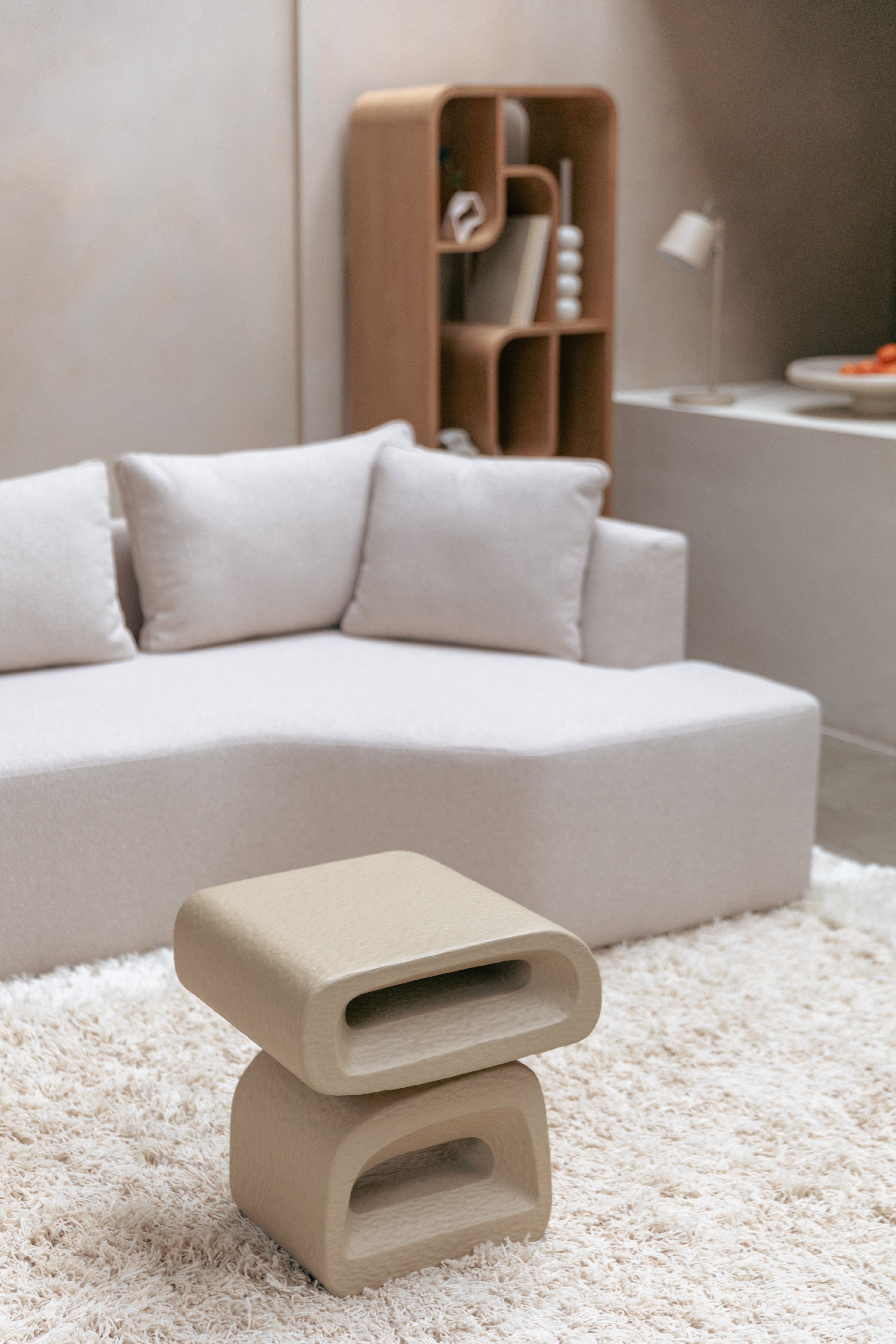 Eddy - Table D'Appoint - Résine - Beige