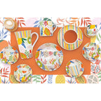 Tutti Frutti - Set De 4 Coupes À Glace Avec Cuillères 4 Décors Assortis - Porcelaine - Multicolore