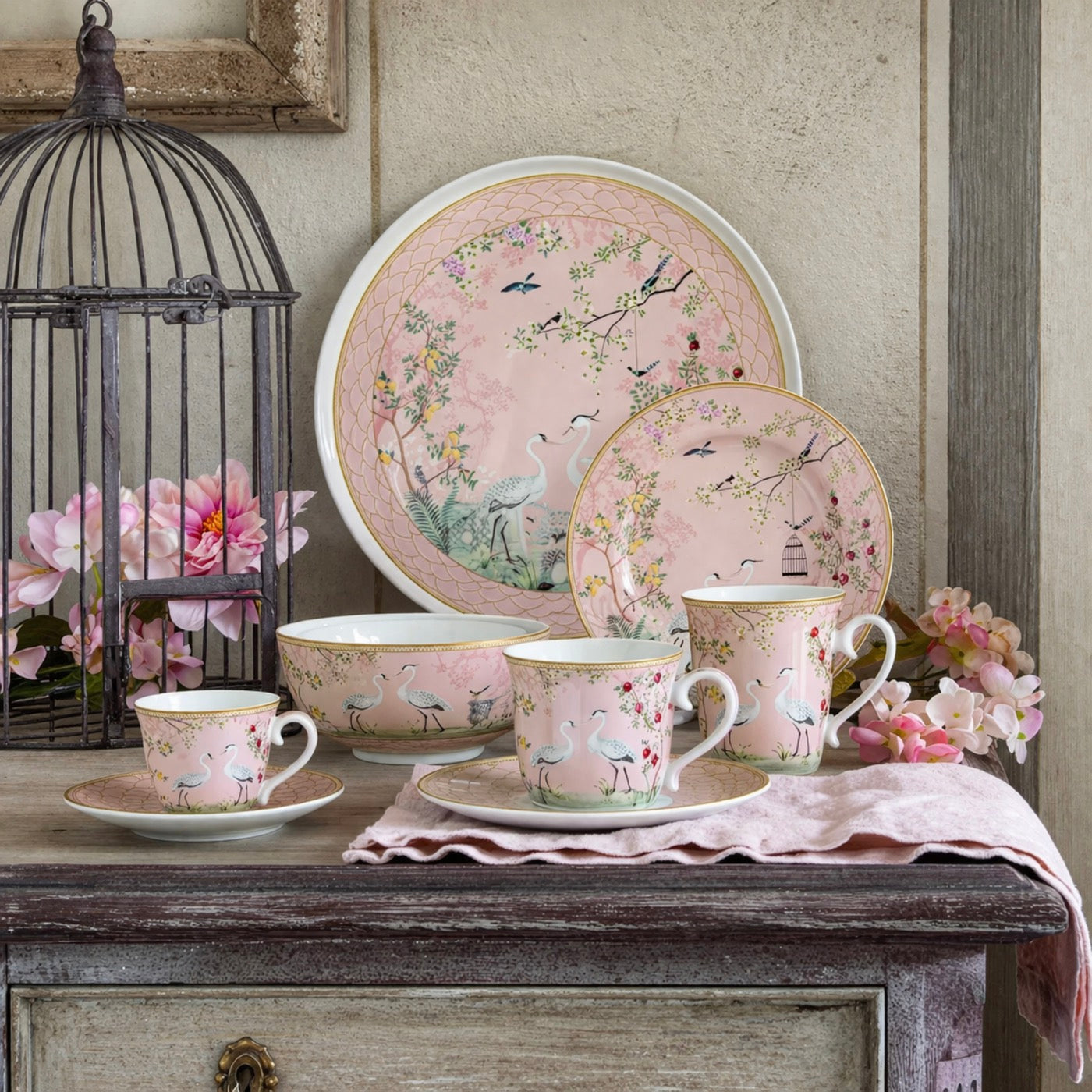 Jardin De Rêves - Set De 6 Tasses À Espresso Avec Soucoupes - Porcelaine - Multicolore
