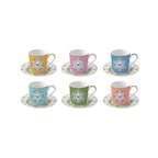Spring Parade - Set De 6 Tasses À Café Avec Soucoupes - Porcelaine - Multicolore