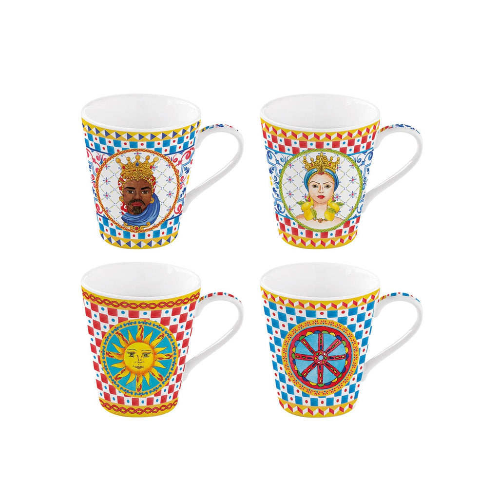 Sicily - Set De 4 Mugs - Porcelaine - Multicolore