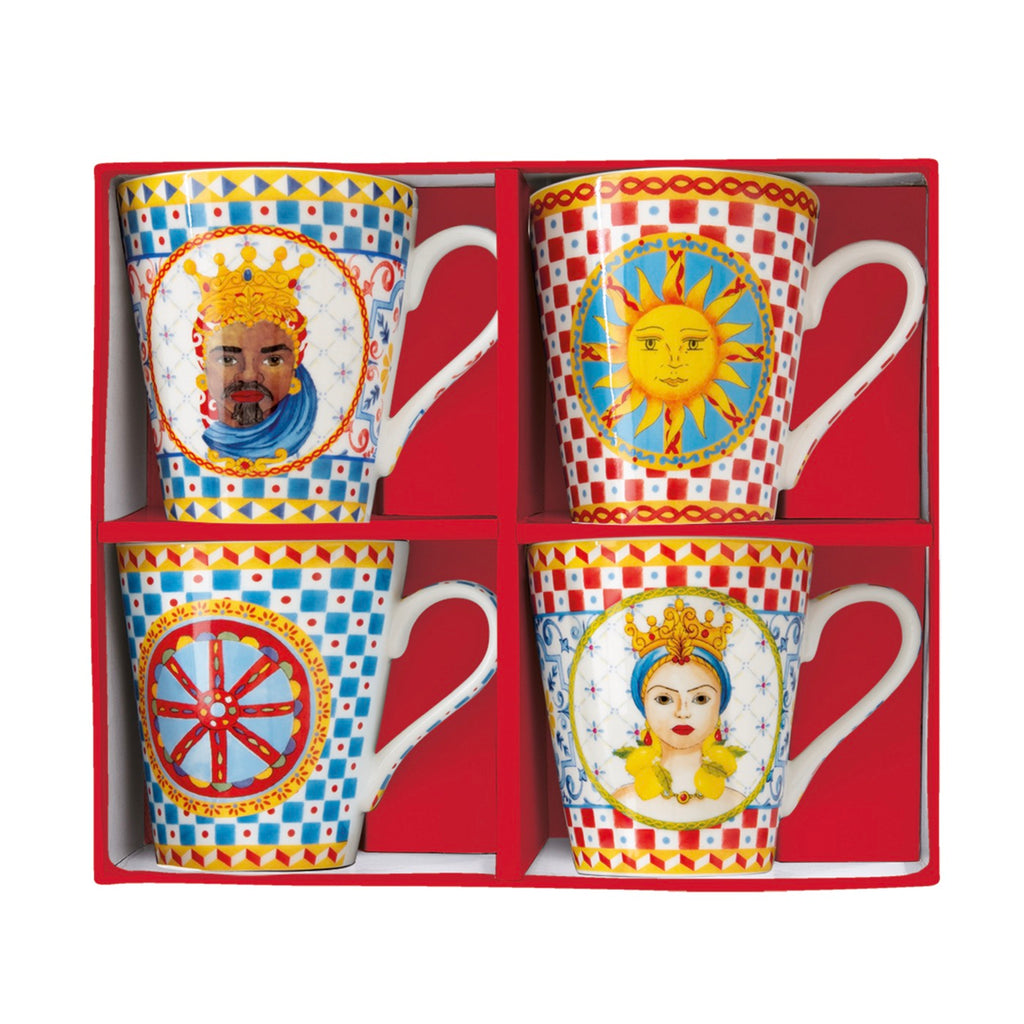 Sicily - Set De 4 Mugs - Porcelaine - Multicolore