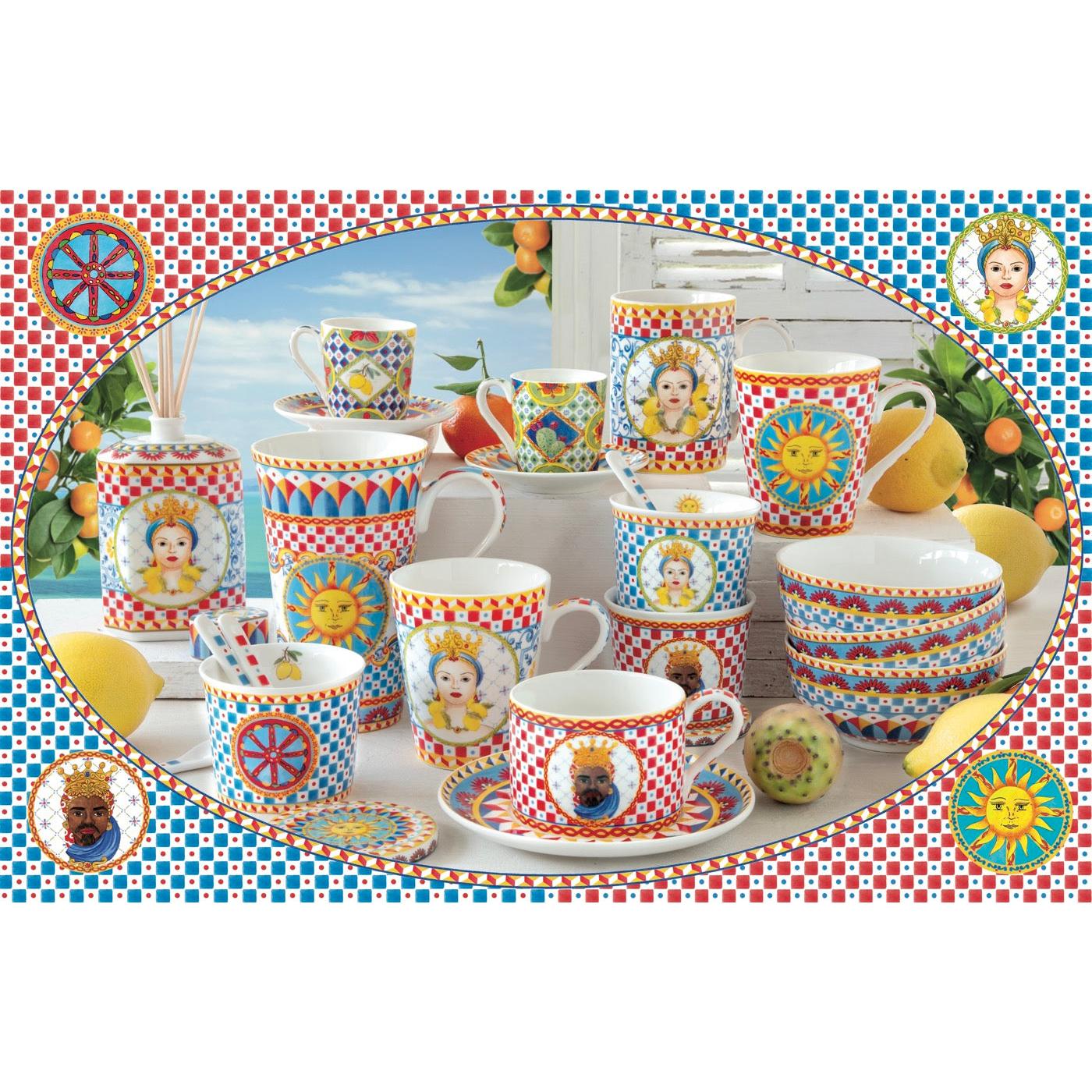 Sicily - Set De 4 Mugs - Porcelaine - Multicolore