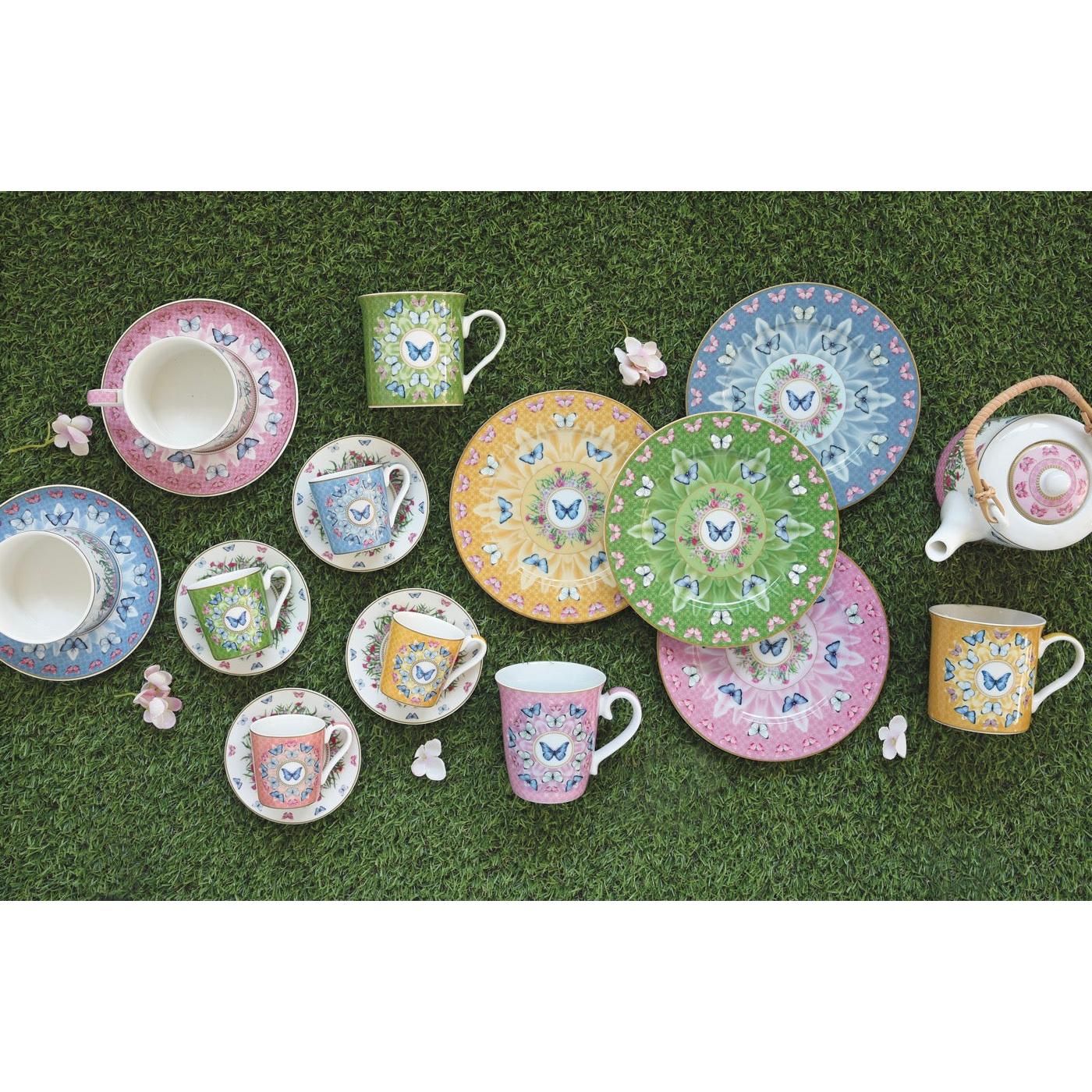 Spring Parade - Set De 2 Tasses Avec Soucoupes - Porcelaine - Multicolore