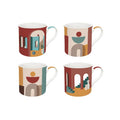 Illusion - Set De 4 Mugs - Porcelaine Fine - Multicolore