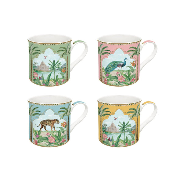 Paradise Sauvage - Set De 4 Mugs - Porcelaine - Multicolore