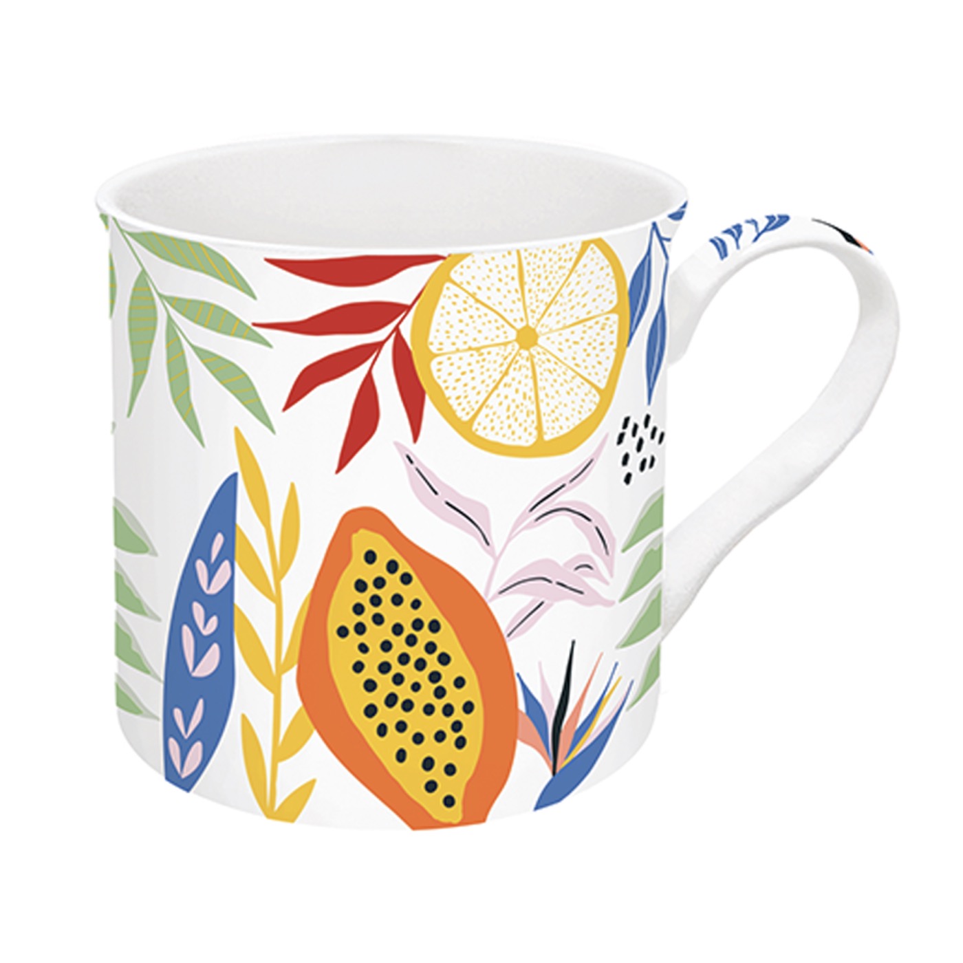 Tutti Frutti - Set De 4 Mugs - Porcelaine Fine - Multicolore