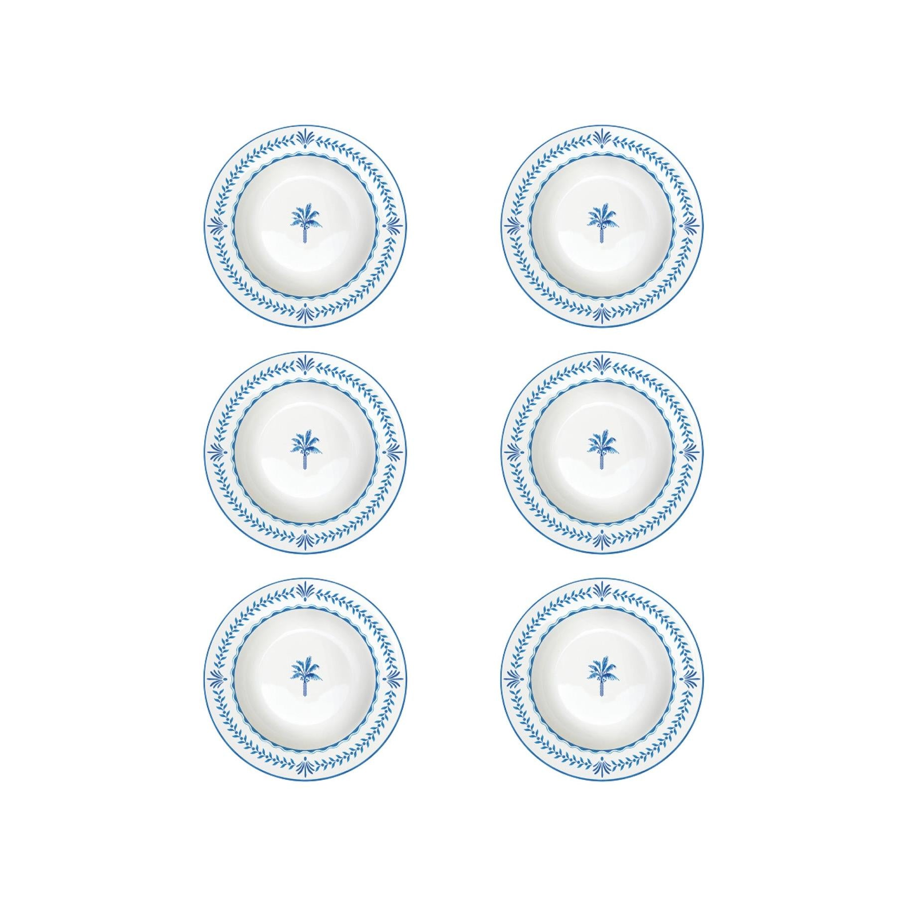 Exotic Vibes - Set De 6 Assiettes Creuses - Porcelaine - Multicolore