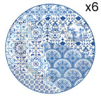 Indigo - Set De 6 Assiettes À Dessert - Porcelaine - Multicolore