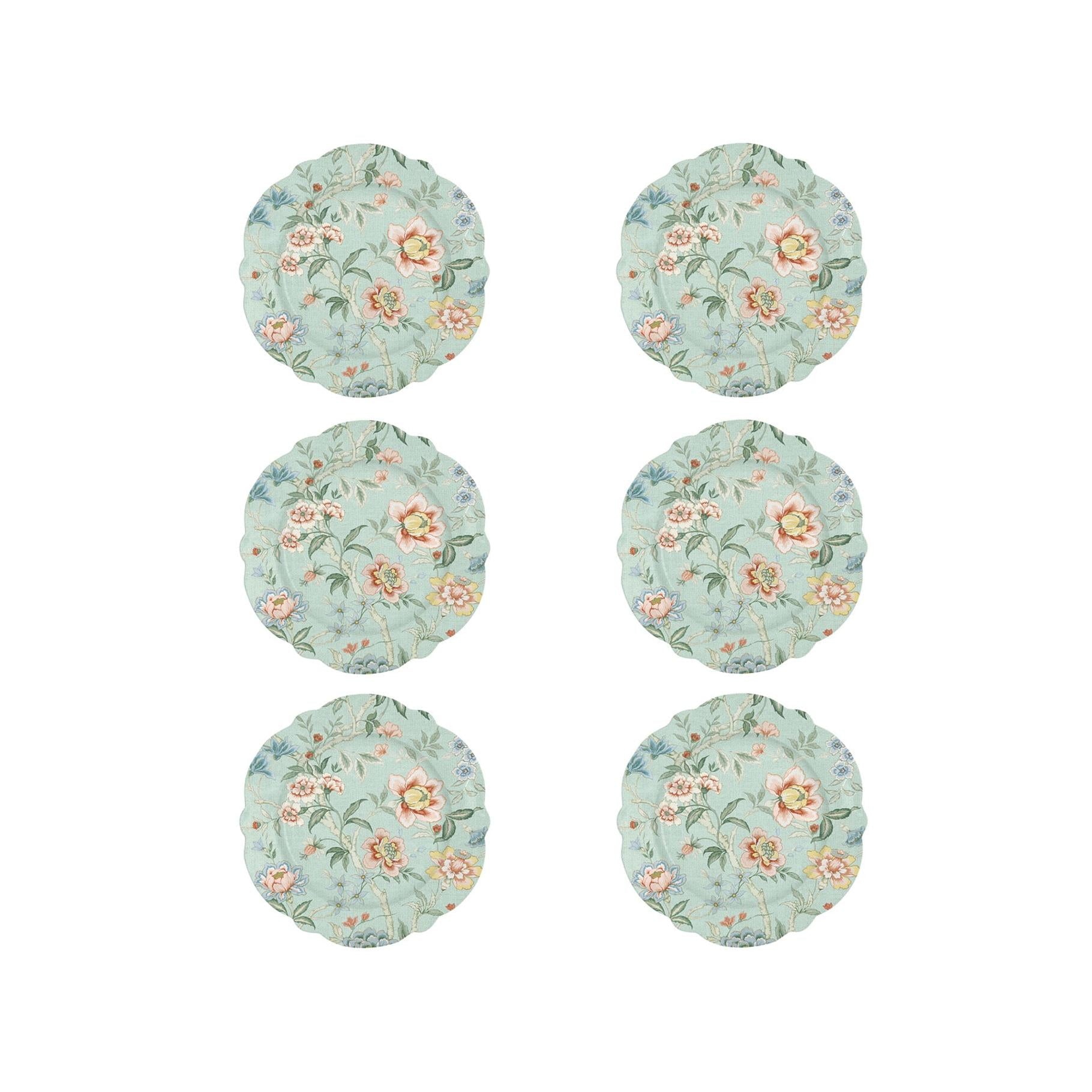 Zen Garden - Set De 6 Assiettes À Dessert - Porcelaine - Vert