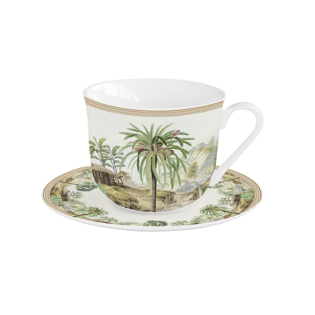 Ceylon - Tasse Petit-Déjeuner Avec Soucoupe - Porcelaine - Multicolore