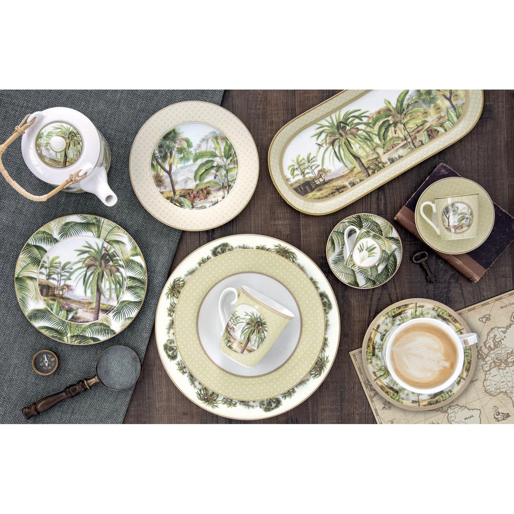 Ceylon - Tasse Petit-Déjeuner Avec Soucoupe - Porcelaine - Multicolore