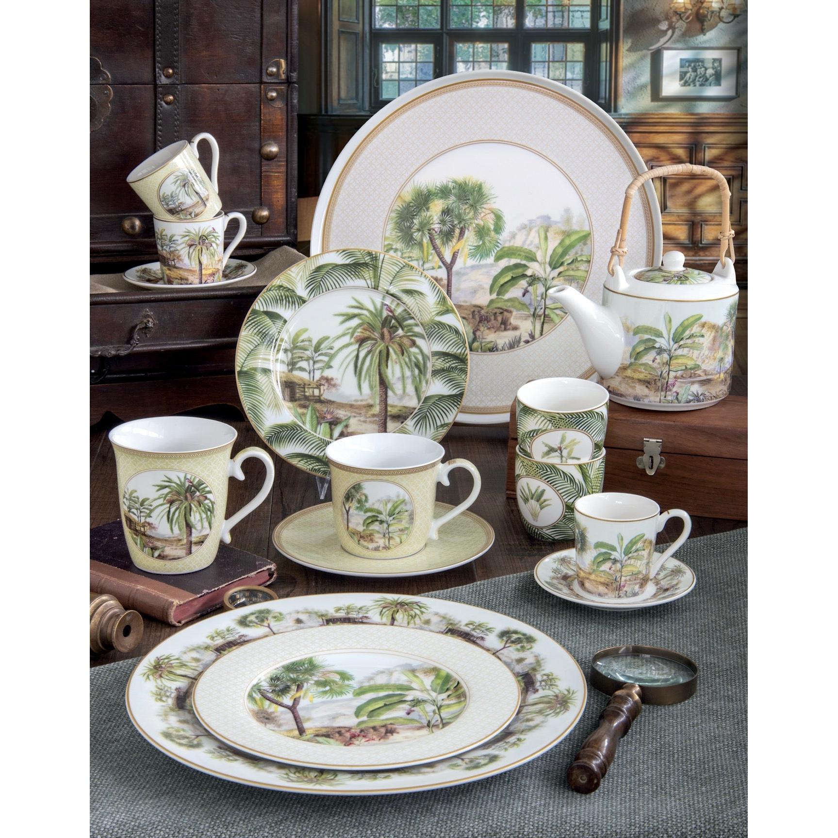 Ceylon - Tasse Petit-Déjeuner Avec Soucoupe - Porcelaine - Multicolore