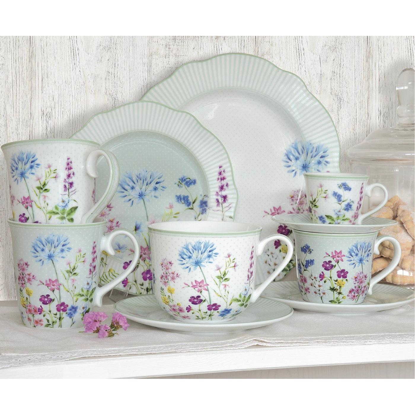 Floraison - Tasse Petit-Déjeuner Avec Soucoupe - Porcelaine - Multicolore