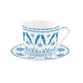 Exotic Vibes - Mug Petit-Déjeuner Avec Soucoupe - Porcelaine - Bleu