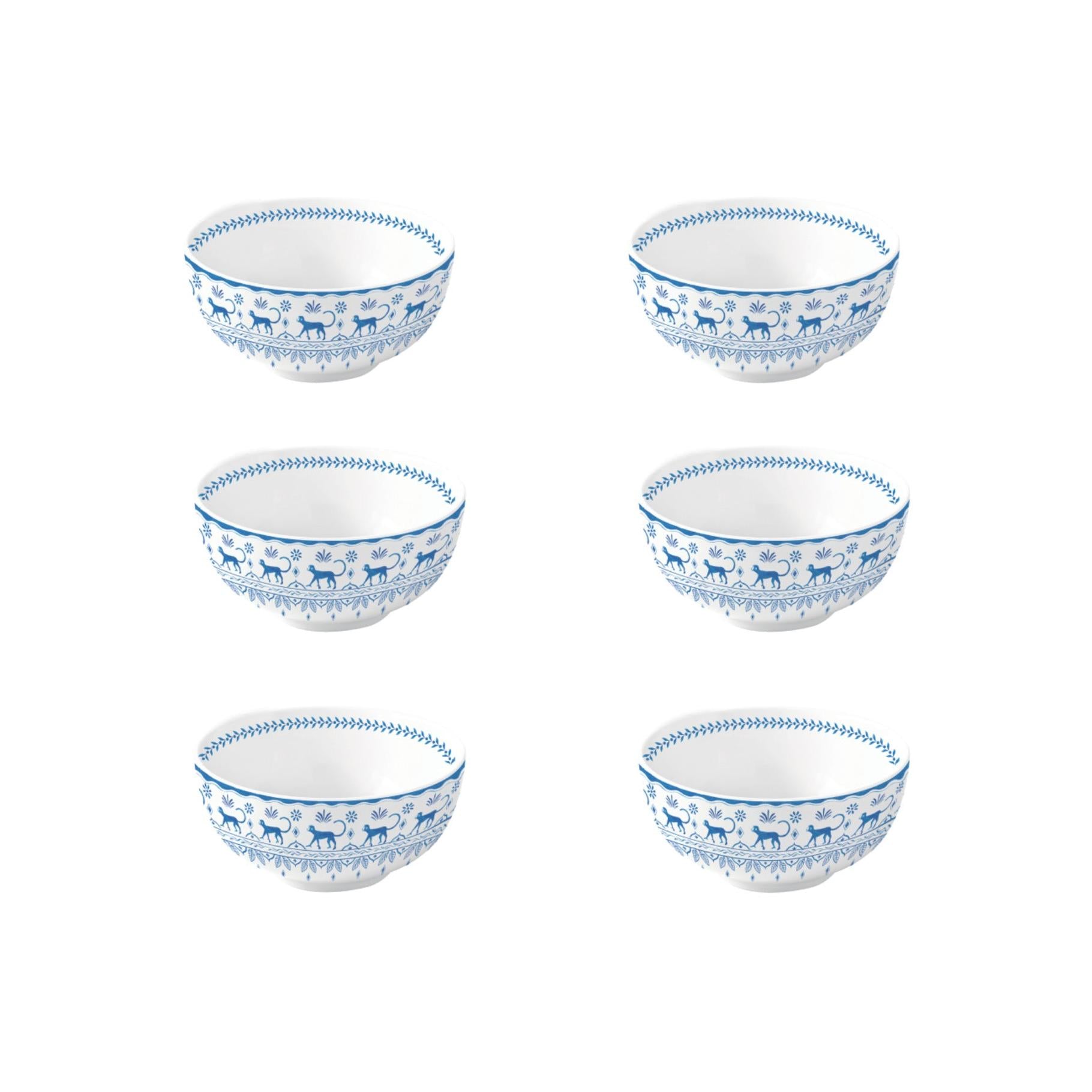 Exotic Vibes - Set De 6 Bols - Porcelaine - Bleu