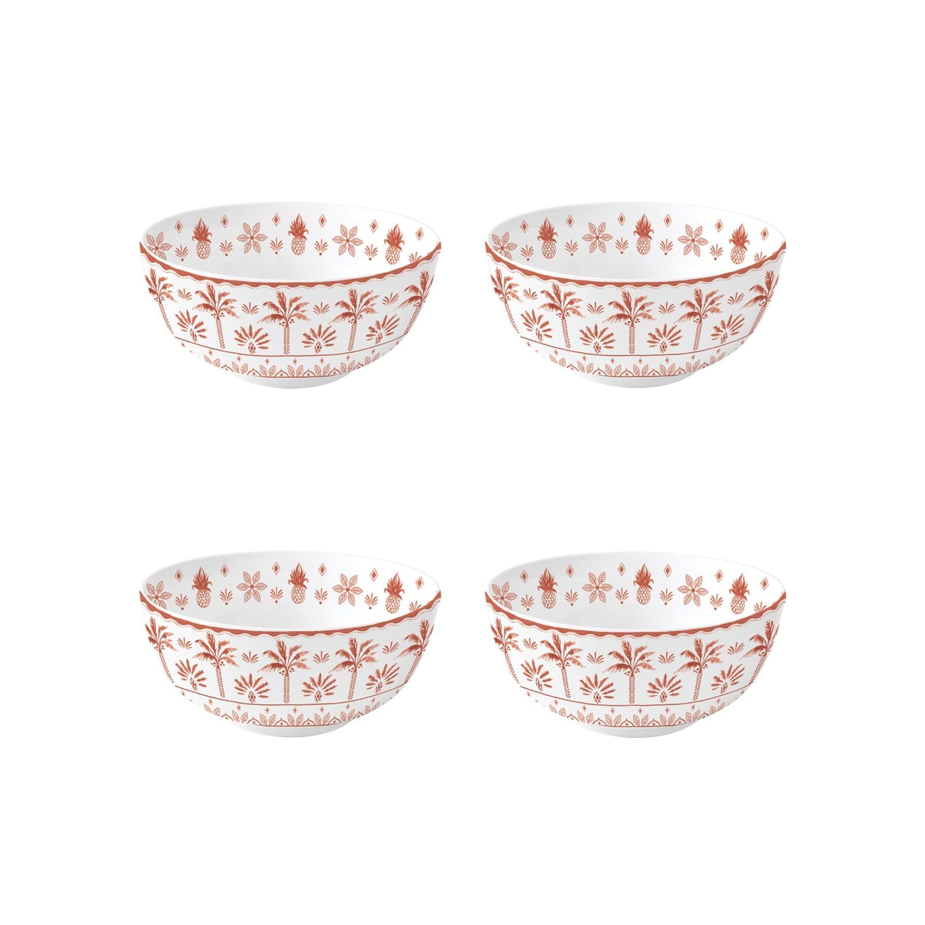 Exotic Vibes - Set De 4 Bols - Porcelaine - Multicolore