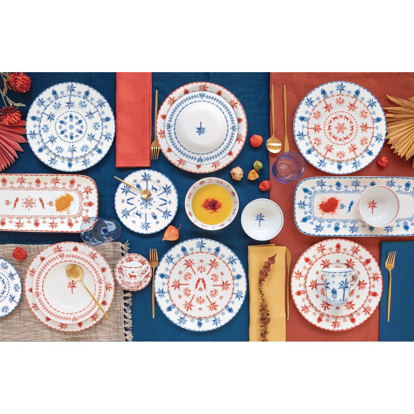 Exotic Vibes - Saladier - Porcelaine - Bleu