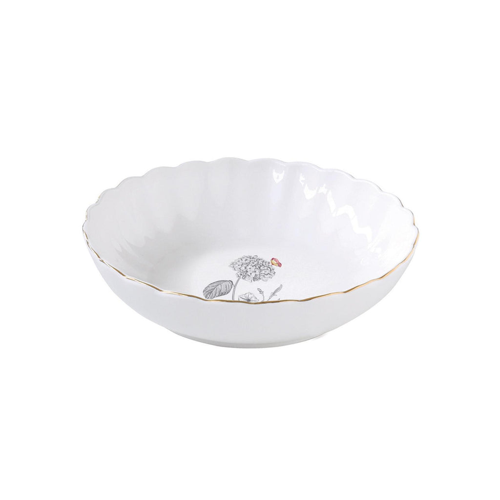 Fleurs Et Papillons - Set De 4 Assiettes Creuses - Porcelaine - Multicolore