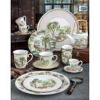 Ceylon - Théière Avec Infuseur Métal Et 2 Tasses - Porcelaine - Multicolore