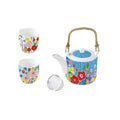 En Plein Air - Théière Avec Infuseur Métal Et 2 Tasses - Porcelaine - Multicolore