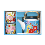 En Plein Air - Théière Avec Infuseur Métal Et 2 Tasses - Porcelaine - Multicolore