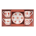 Exotic Vibes - Set De 4 Tazas De Café Con Platillos - Porcelana - Multicolor