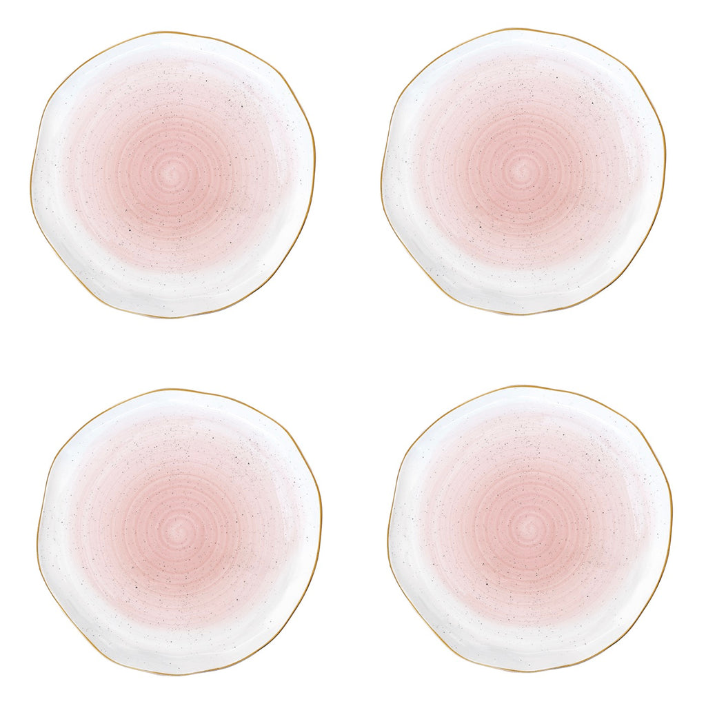 Artesanal - Set De 4 Assiettes Plates - Porcelaine - Rose