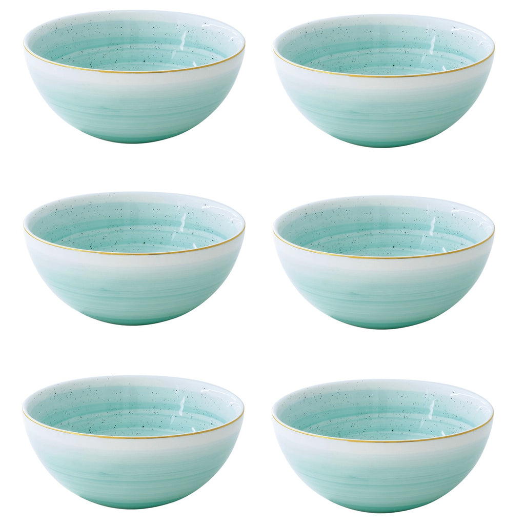 Artesanal - Set De 6 Bols - Porcelaine - Vert