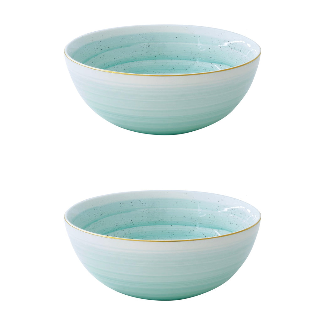 Artesanal - Set De 2 Saladiers - Porcelaine - Vert