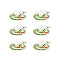 Exotica - Set Of 6 Coffee Cups With Saucers - Porcelain - Multicolour