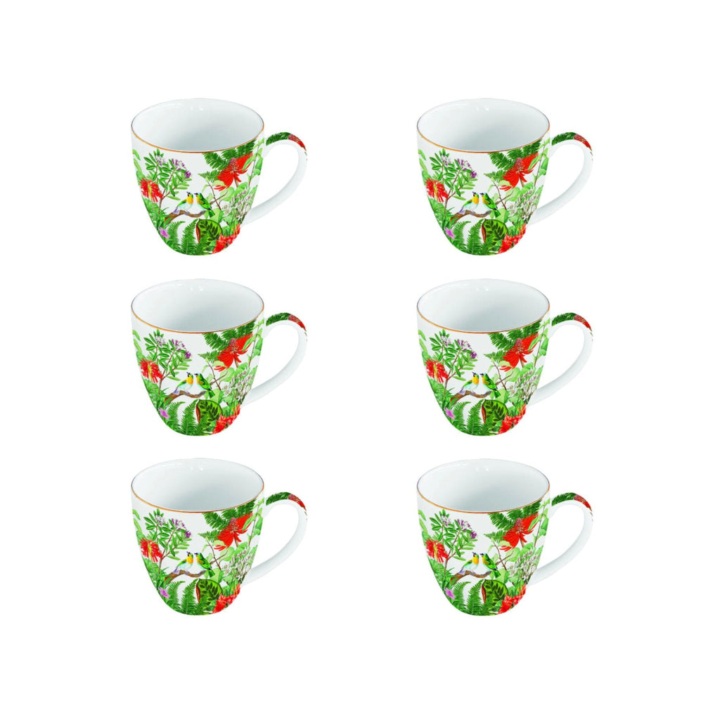 Exotica - Set De 6 Tazas - Porcelana - Multicolor