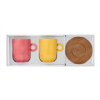 Take A Loop 2 - Set Of 2 Mugs With Saucers - Porcelain And Acacia - Multicolour