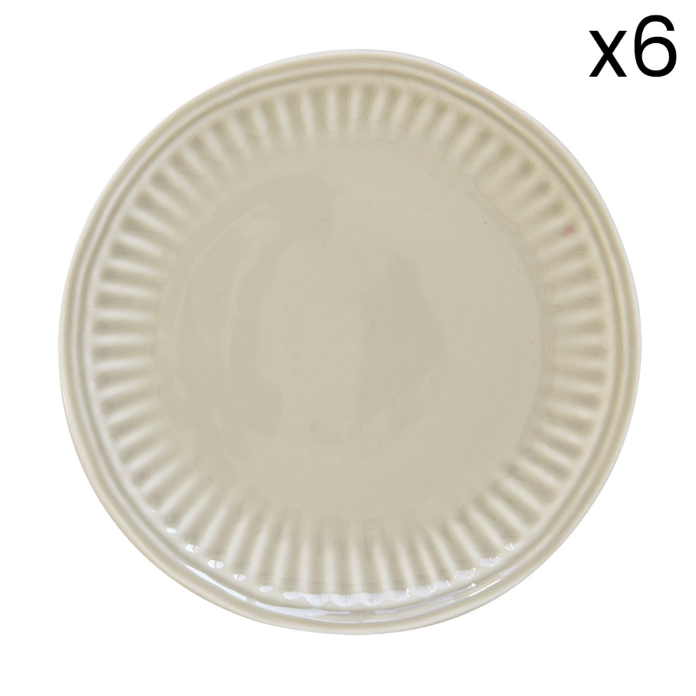 Abitare - Set of 6 Dessert Plates - Porcelain - Light Grey