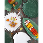 Madagascar - Plat Feuille Ginkgo - Porcelaine - Blanc