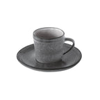 Essential - Set De 6 Tasses À Café Avec Soucoupes - Grès - Gris Foncé