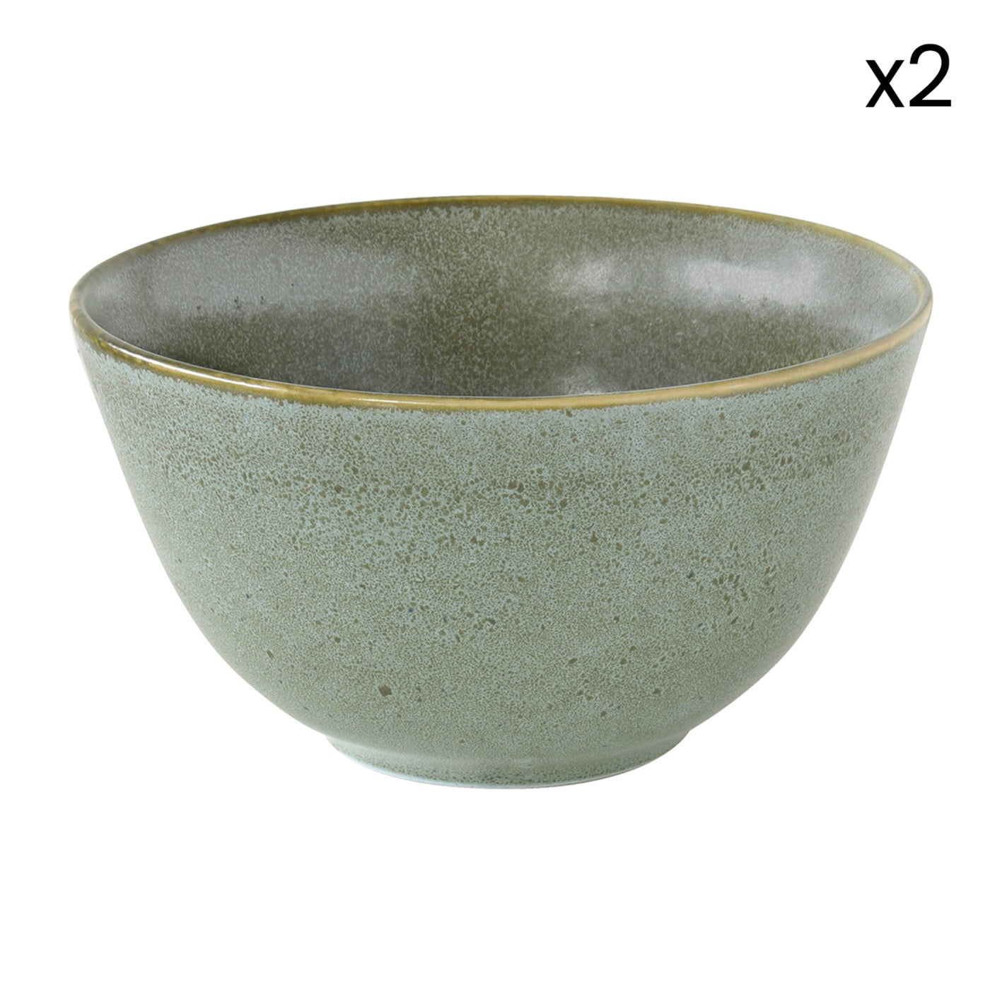 Essential - Set De 2 Saladiers - Grès - Vert