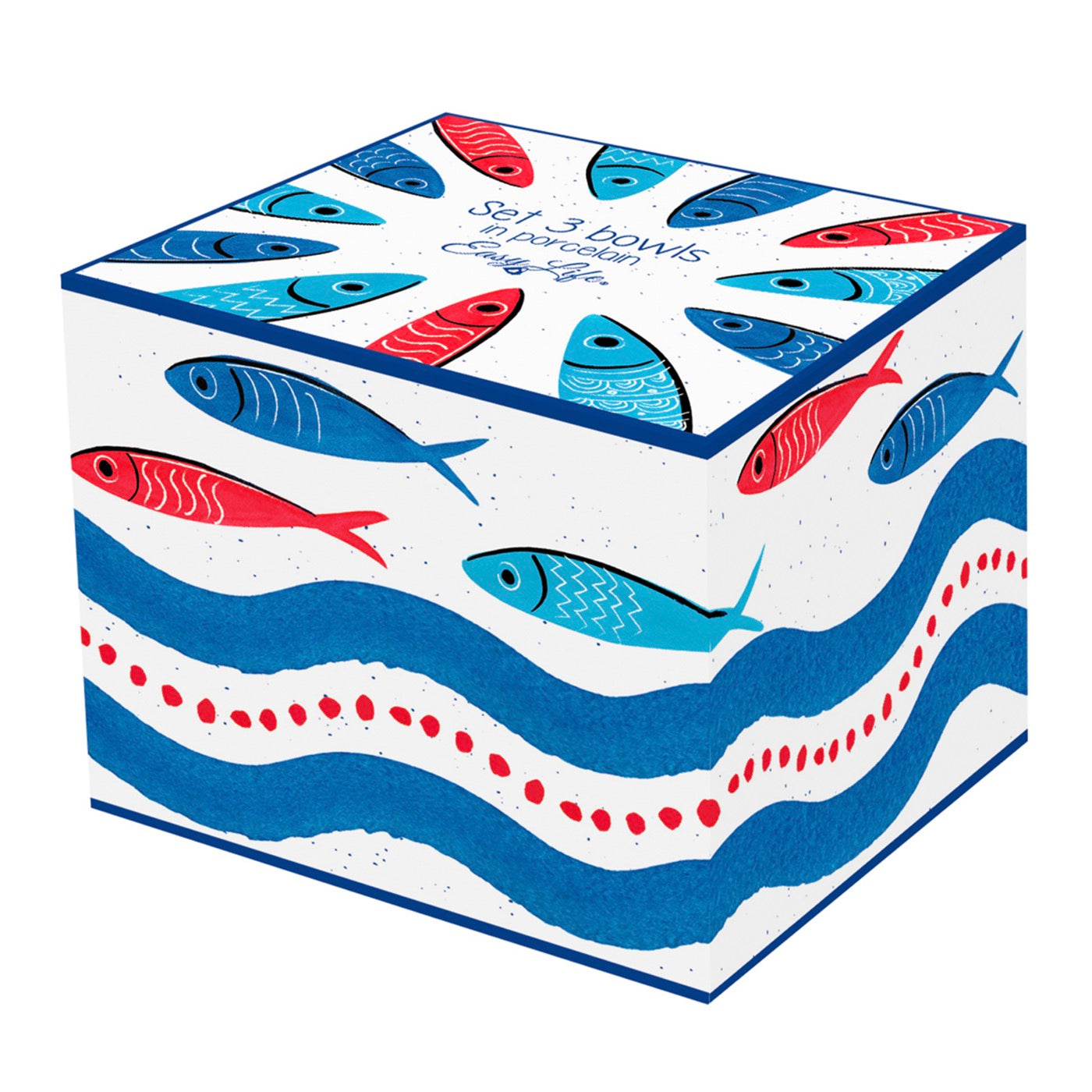 Sardine's Party - Set De 3 Bols - Porcelaine - Multicolore